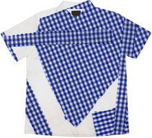 Print All Over Me, PAOM.COM, CUSTOM CLOTHING, broken gingham 10, Short Sleeve Blouse