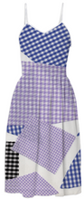 Print All Over Me, PAOM.COM, CUSTOM CLOTHING, broken gingham in Violet Blue Black, Summer Dress